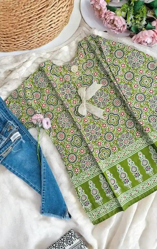 Green Jaipuri Budget Short Kurta - Passion for Fashion by Shivani