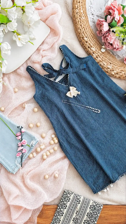 Midnight Stripes Short Kurta