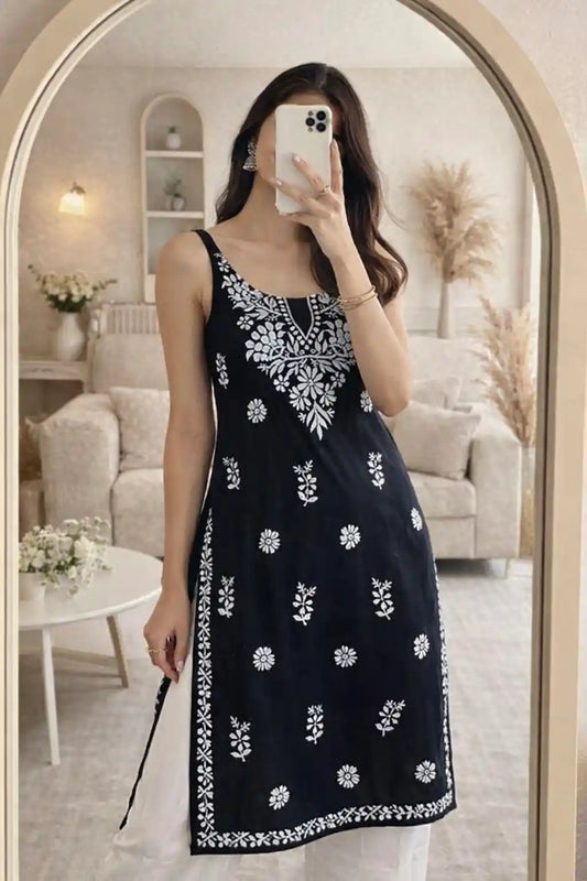 Mahima's Black Aliya Noor Slit Kurta