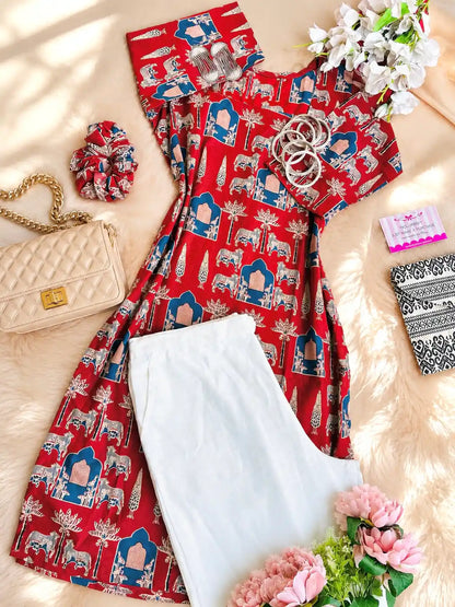 Maroon Worli Rangriti Budget Kurta