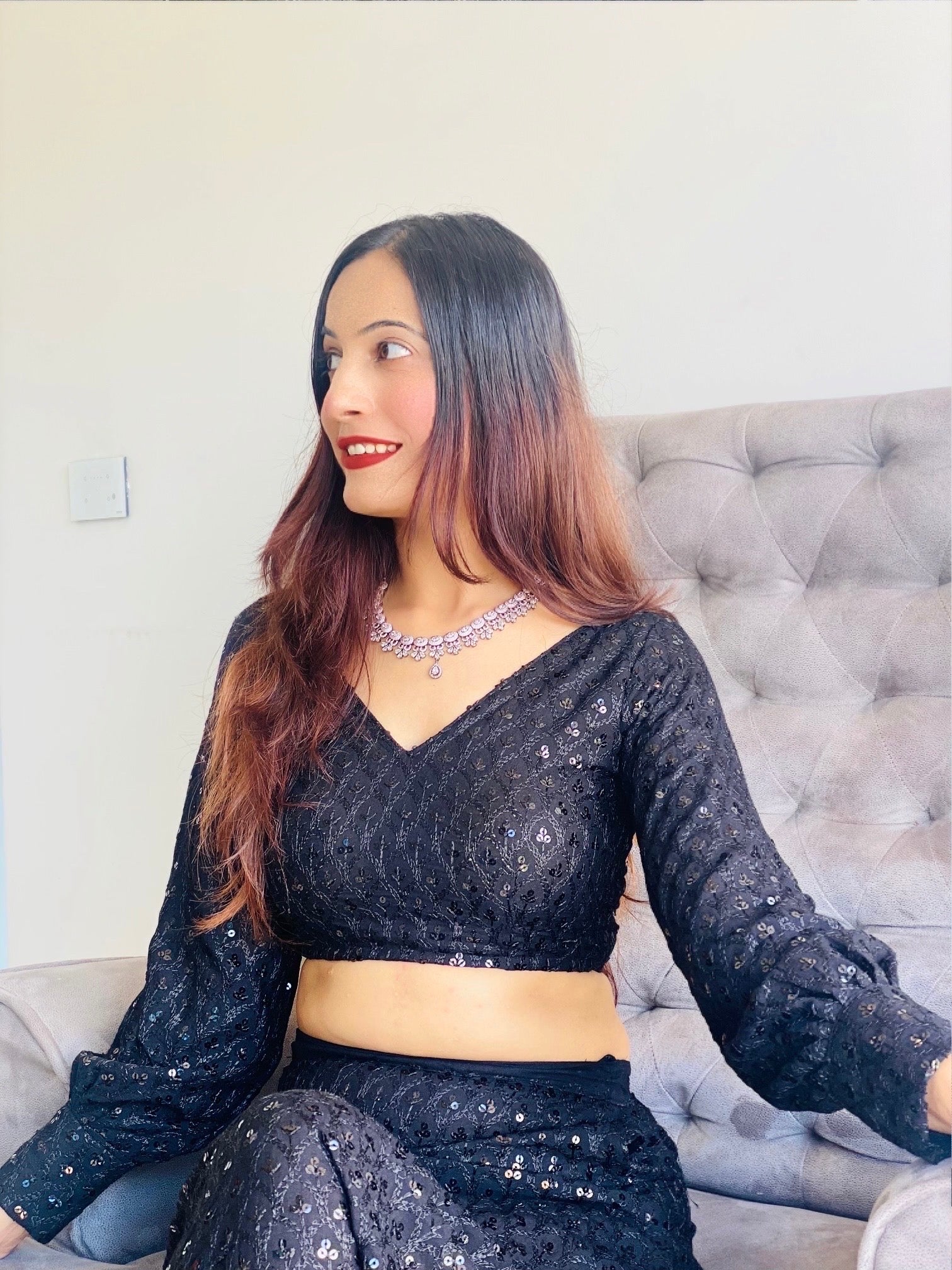 Rangrez Black Sequence Blouse