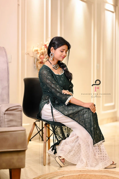Lawn Green Embroidered Gulnaz Kurta