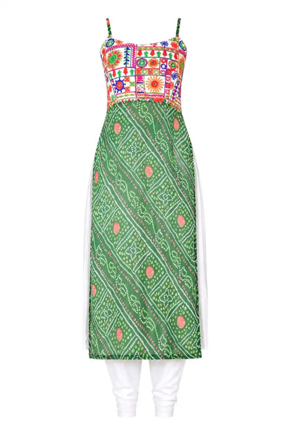Gamti Green Gulnaz Embroidered Kurta