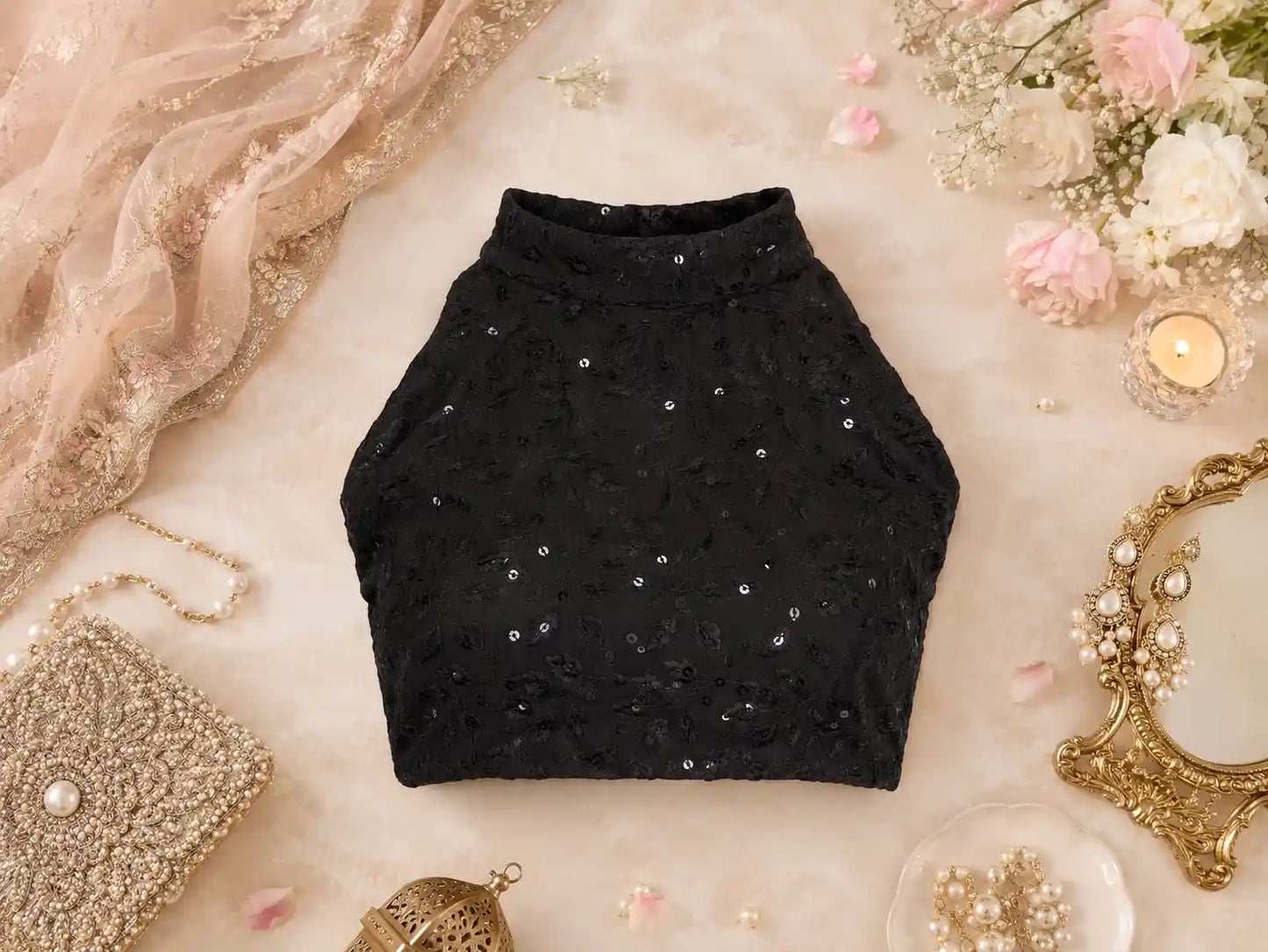 Midnight Spark Sequin Blouse