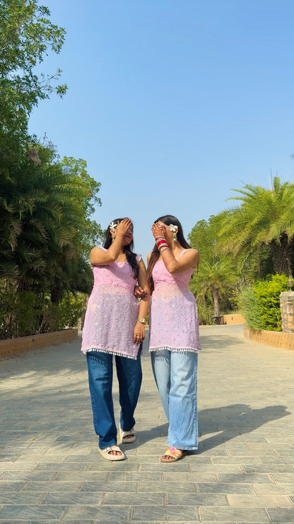 BFF Pink Gulnaz Dori Kurta
