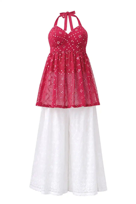 Scarlet Maroon Gulnaz Peplum Top