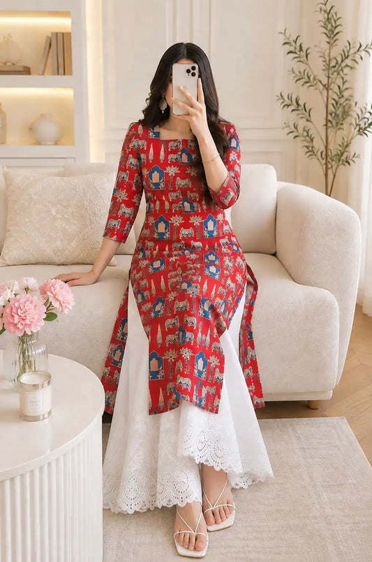 Maroon Worli Rangriti Budget Kurta
