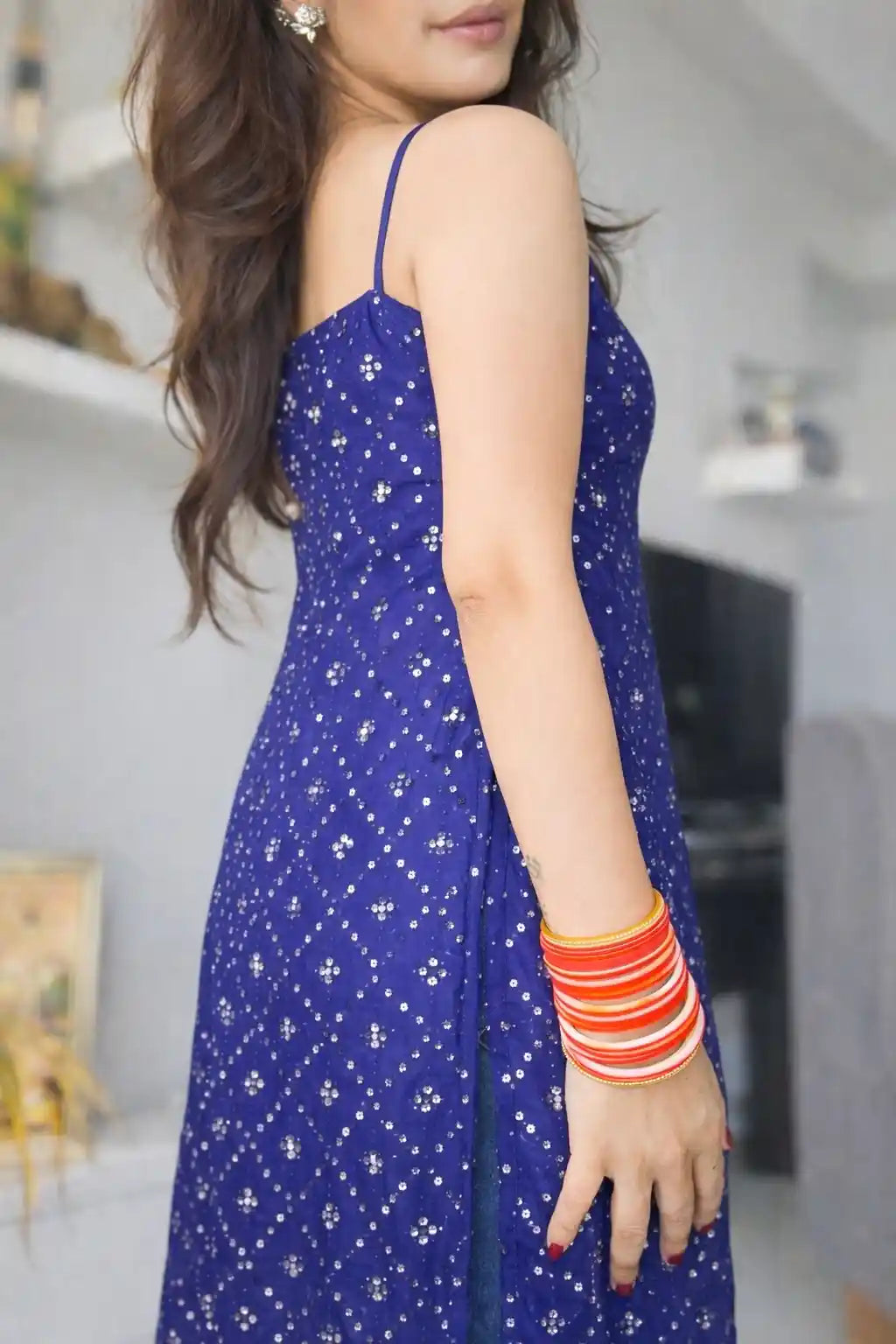 Rosebloom Blue Dori Gulnaz Kurta