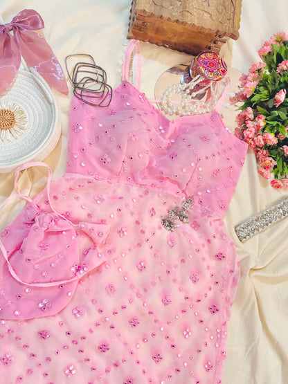 Blush Pink Gulnaz Embroidered Kurta