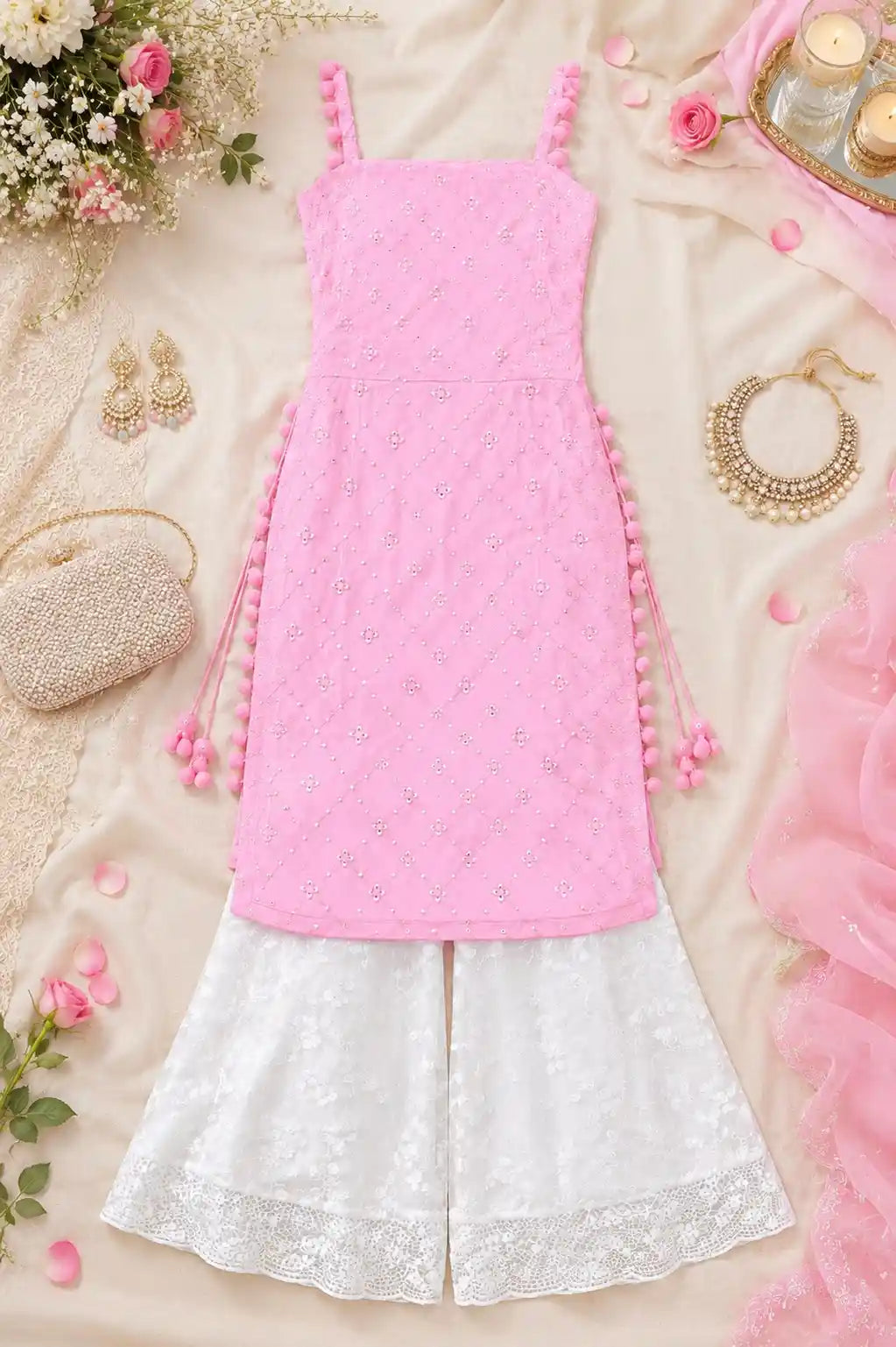 Blushy Pink Embroidered Gulnaz Kurta