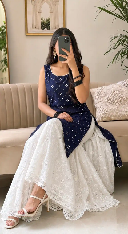 Pinal’s Blue Mirror Gulnaz Kurta
