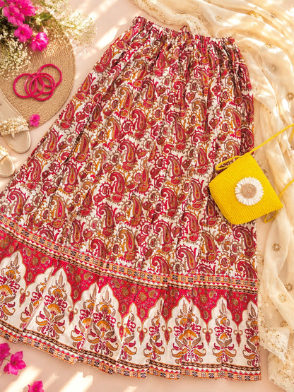 Jaipuri Paisley Flare Twirl Skirt