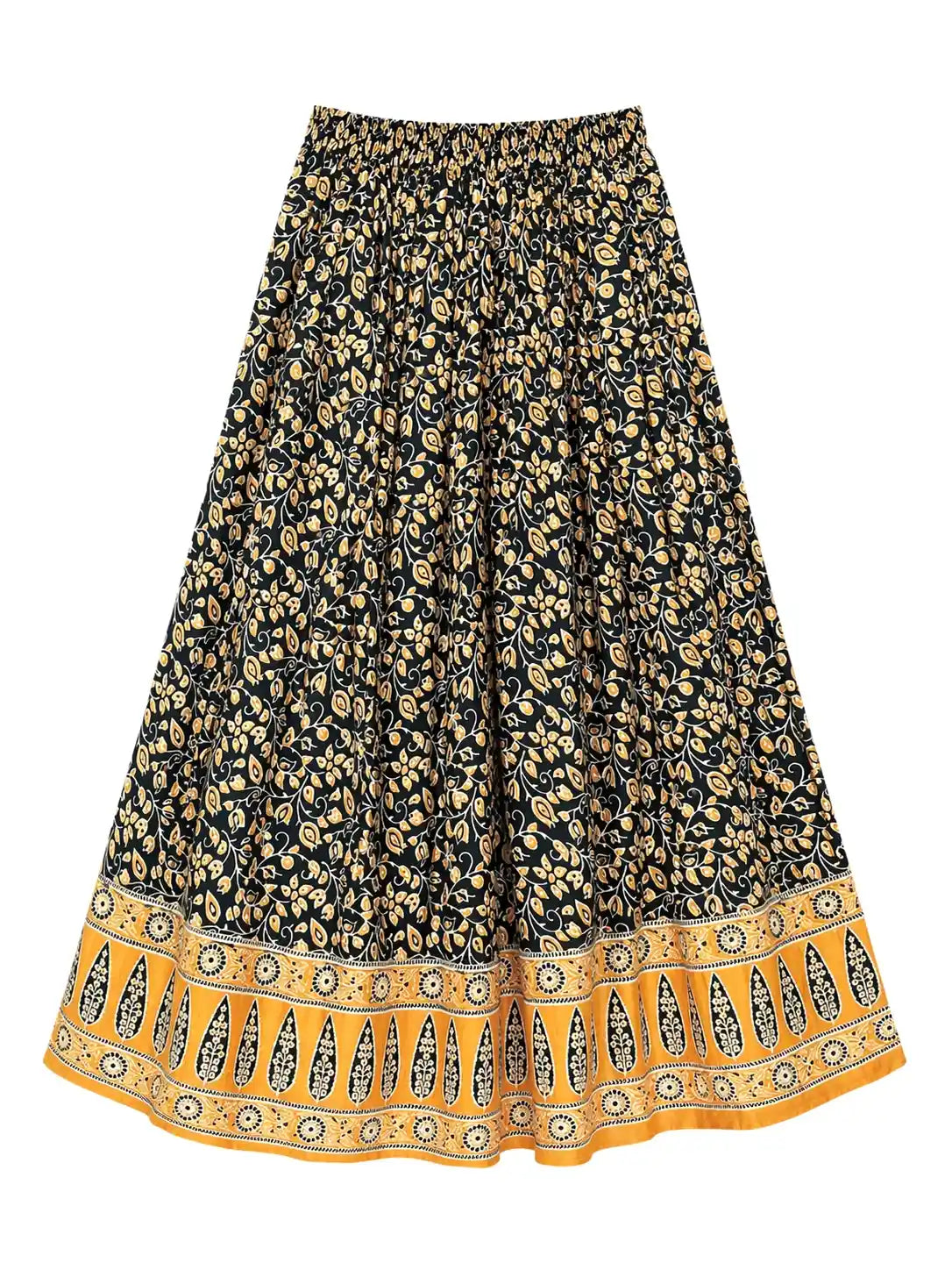 Mustard Kalamkari Jaipuri Twirl Skirt