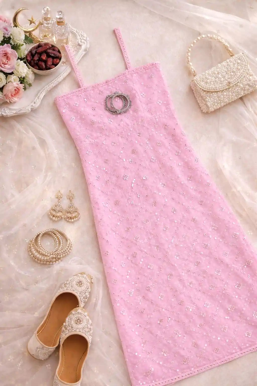 Chand Pink Mirror Gulnaz Kurta