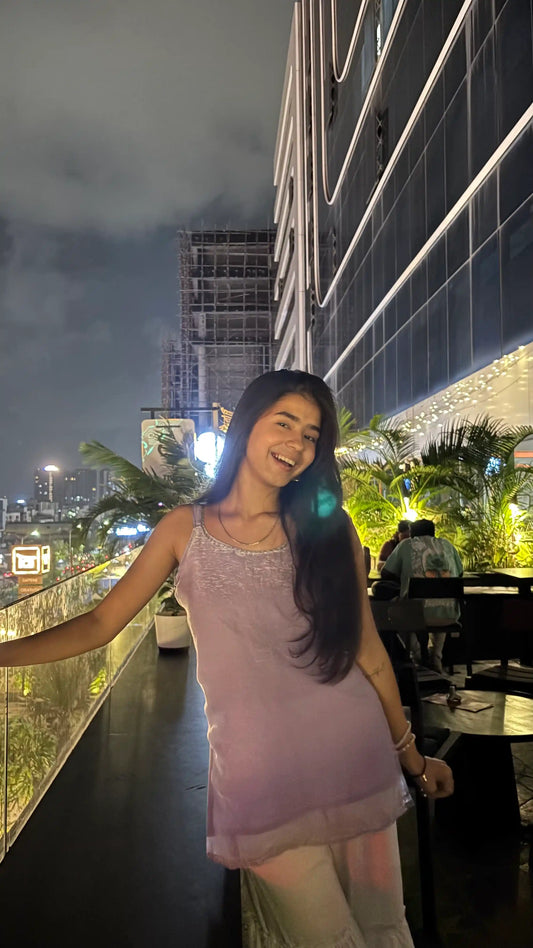 Soft Lilac Back Tie Gulnaz Kurta