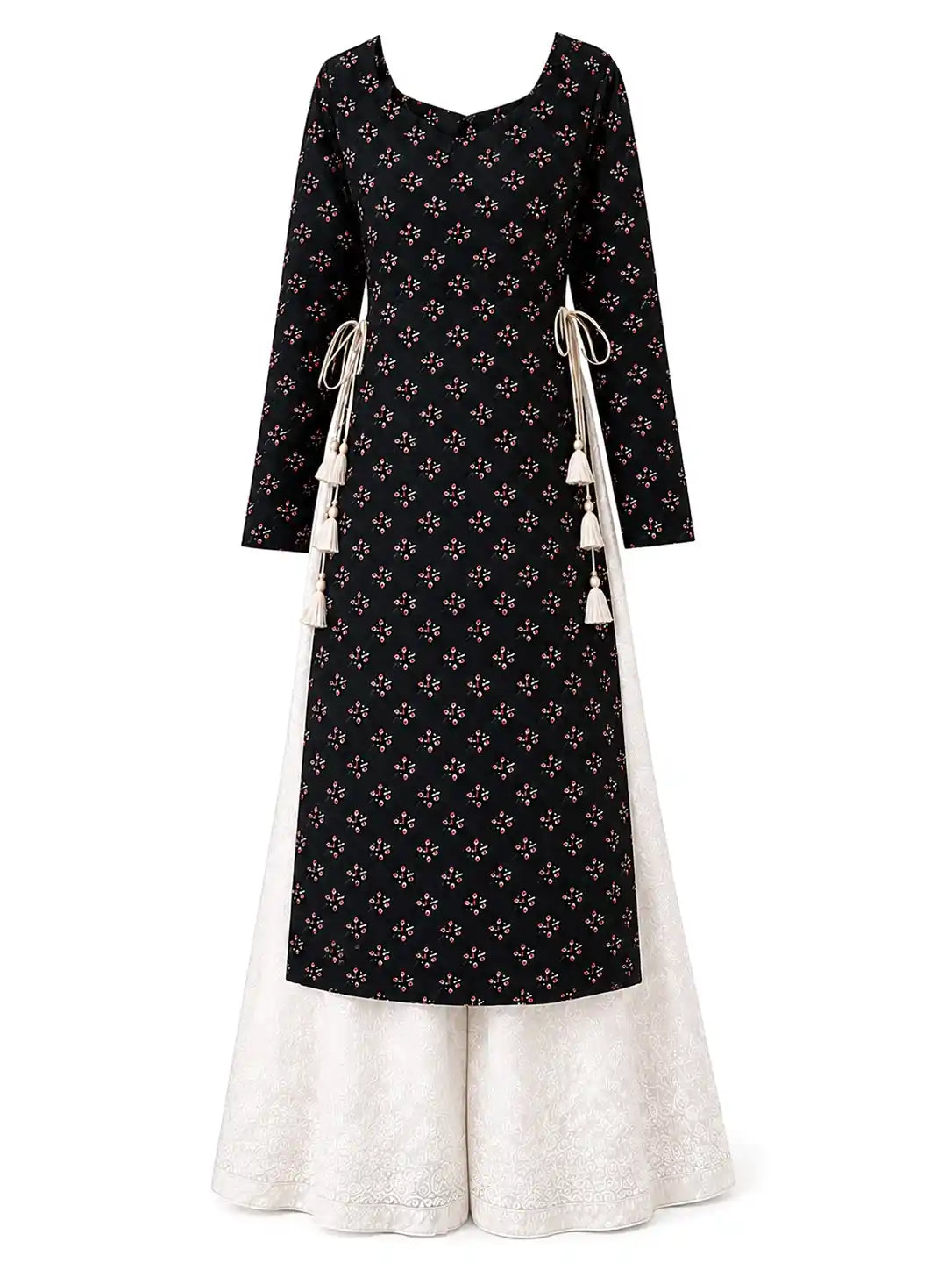 Gulnaz Designer Black Cotton Kurta