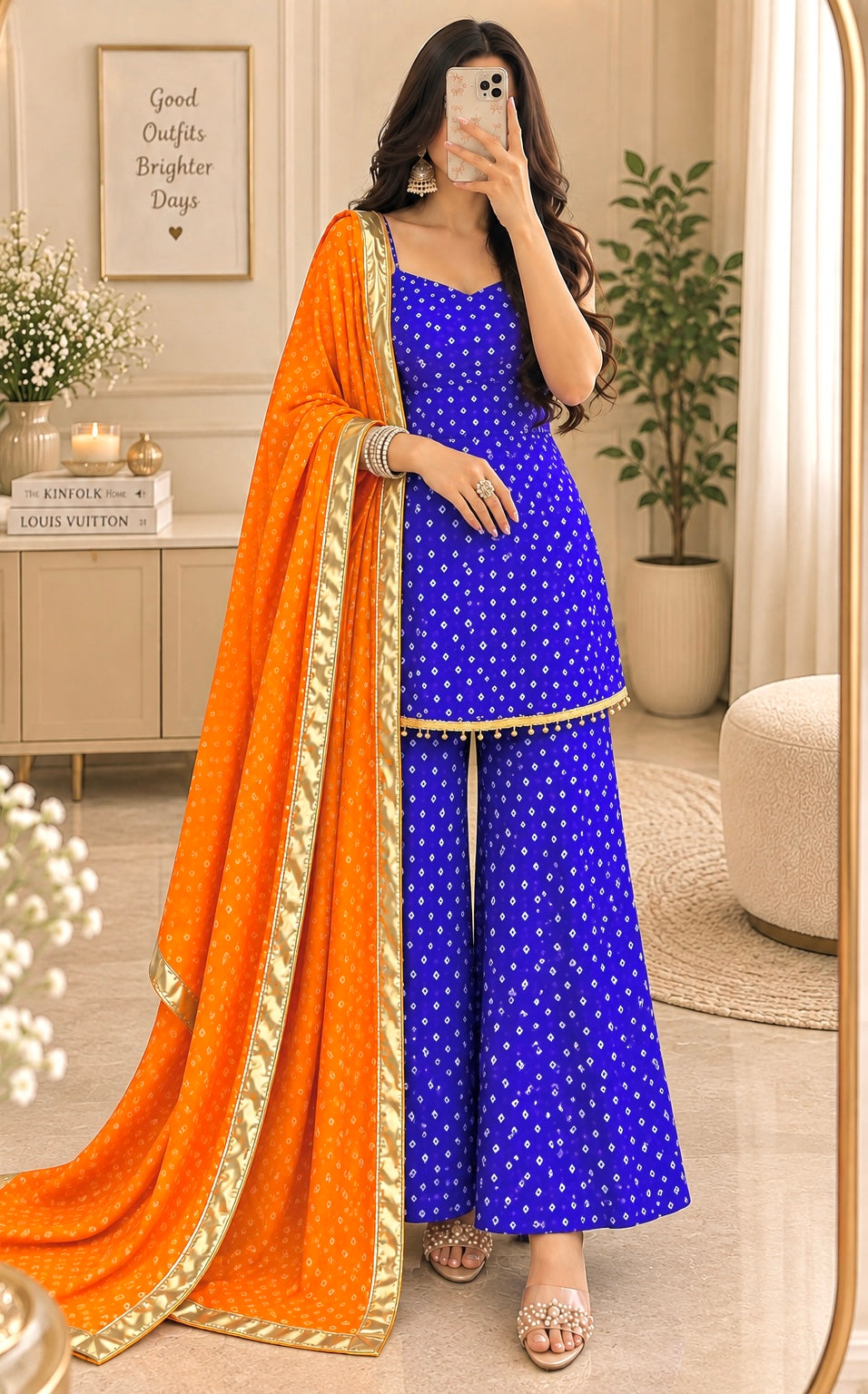 Purple Bandhej Gulnaz Meher Suit