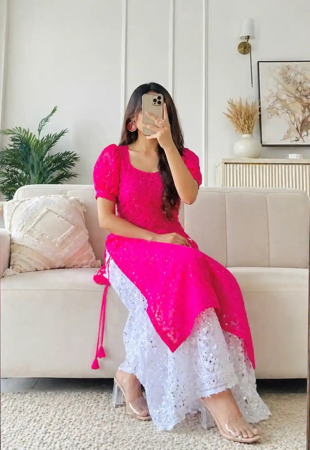 Mahima's Hot Pink Gulnaz Kurta