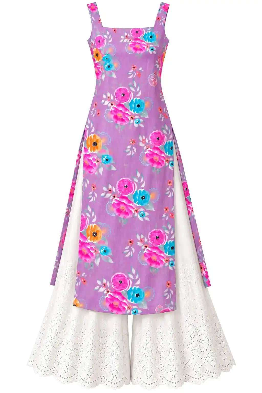 Gulnaz Lilac Blossom Printed Kurta