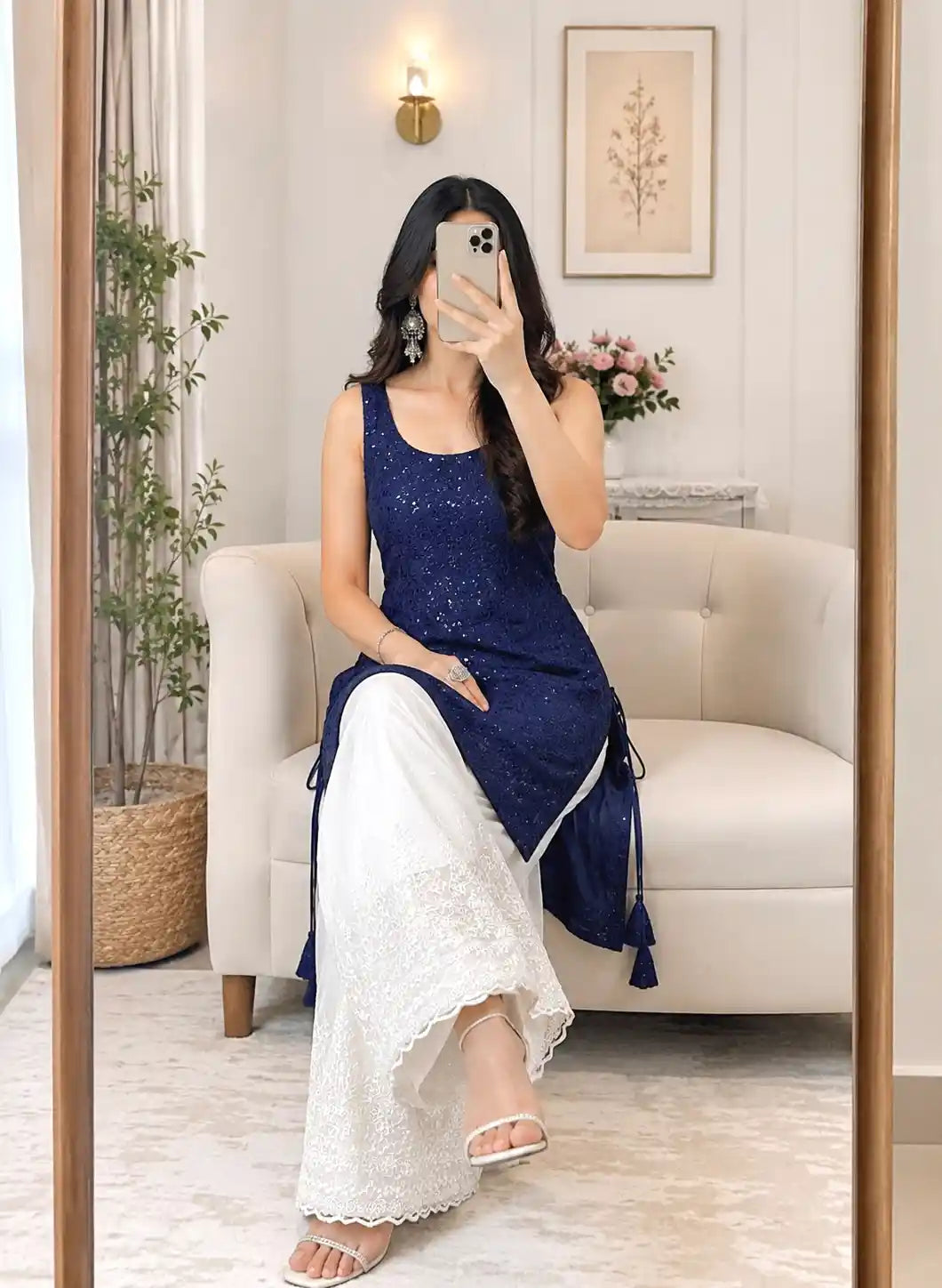 Surabhi's Asure Blue Sequence Gulnaz Kurta