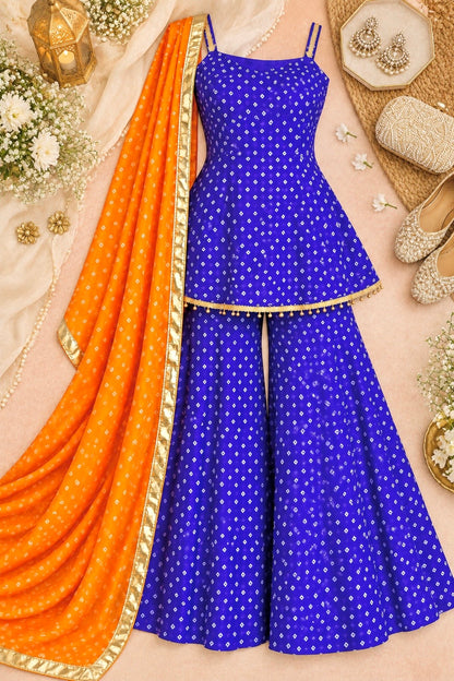 Purple Bandhej Gulnaz Meher Suit