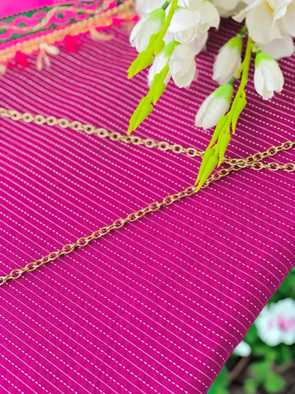 Blush Purple Handprinted MulMul Fabric Cut - Passion for Fashion by Shivani