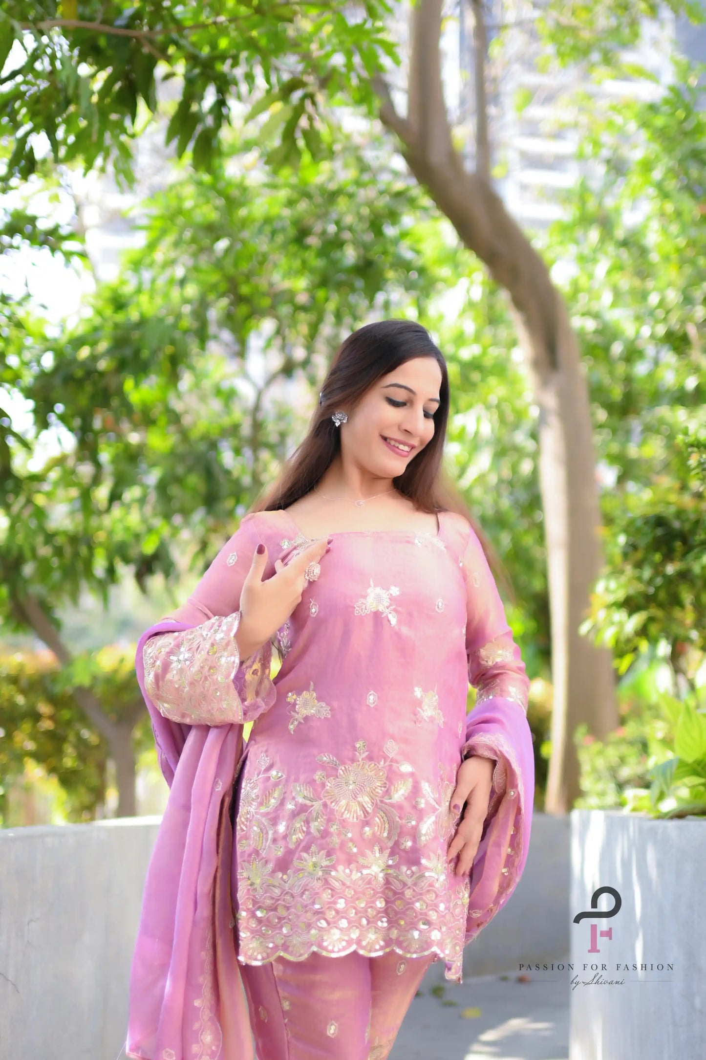 Blush Embroidered Meher Suit Set