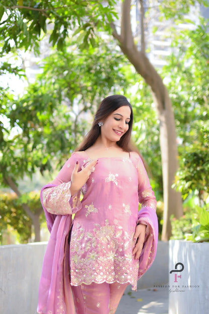 Blush Embroidered Meher Suit Set