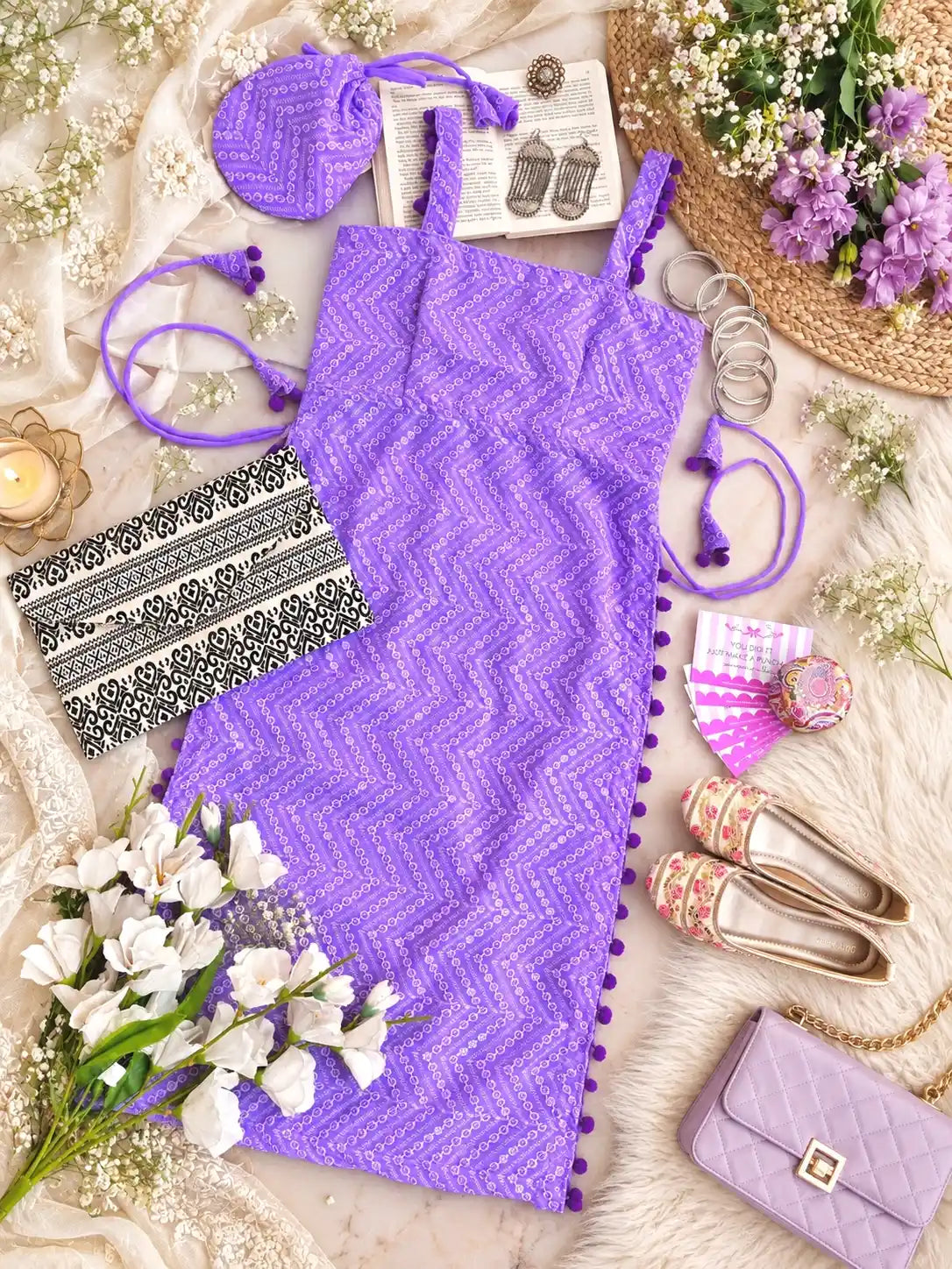 Embroidered Blush Lilac Gulnaz Kurta
