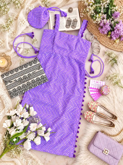 Embroidered Blush Lilac Gulnaz Kurta
