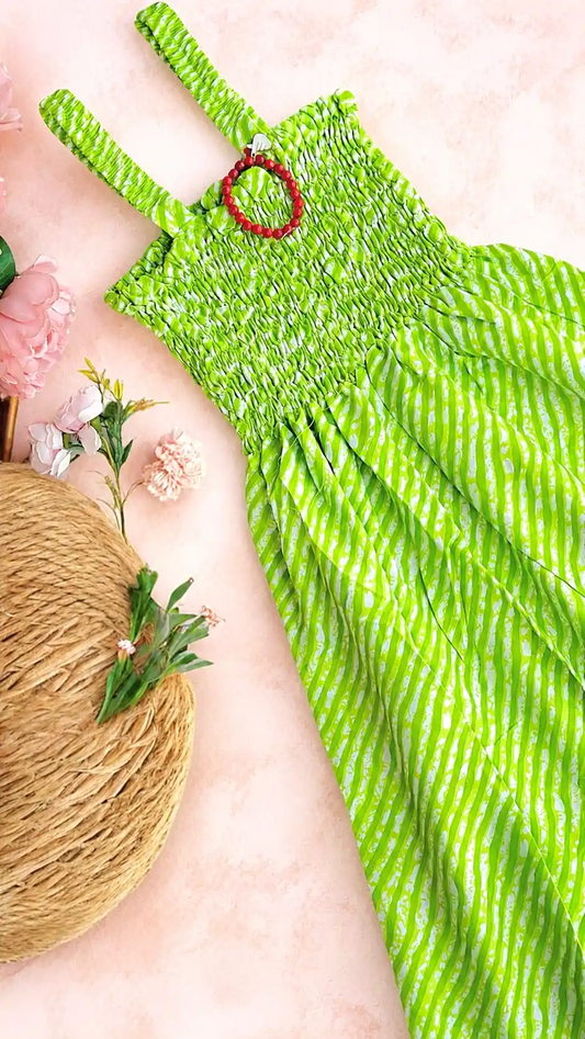 Lehriya Green Smoky Twirl Dress