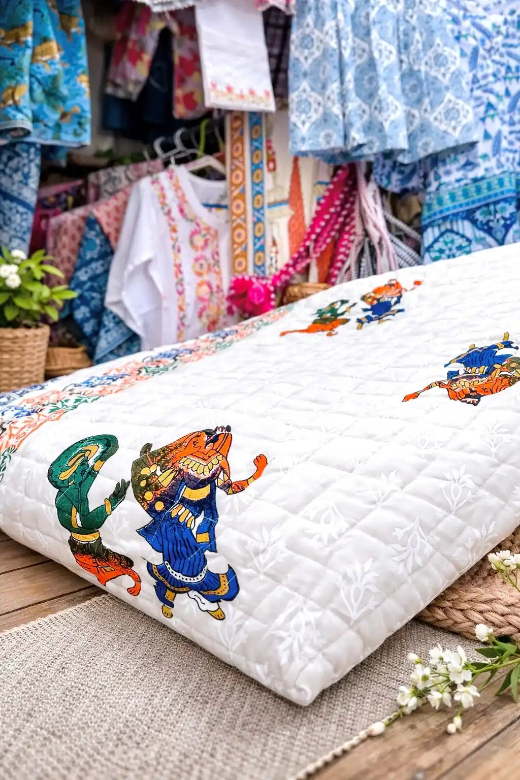 Handcrafted Heritage Reversible Cotton Quilt