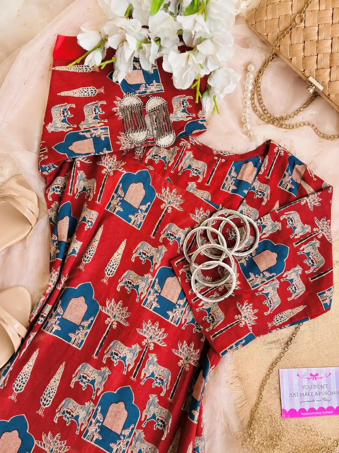 Maroon Worli Rangriti Budget Kurta