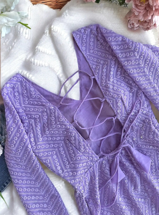 Gulnaz Lilac Tie-Back Designer Kurta