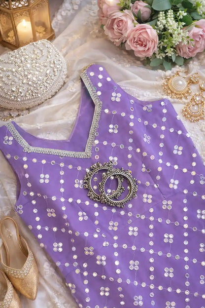 Soft Lilac Embroidered Gulnaz Kurta