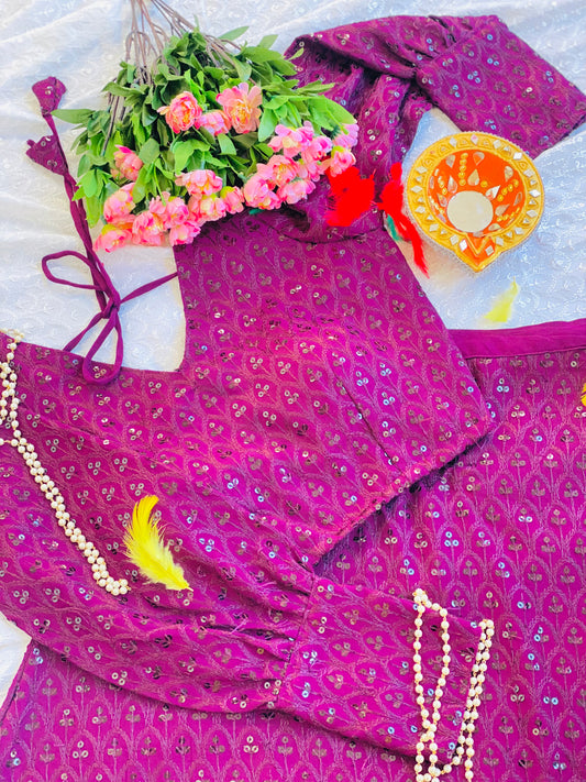 Rangrez Wine Sequence Blouse