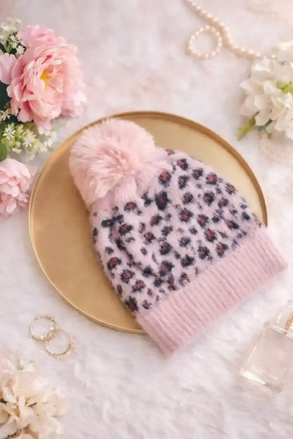 Handcrafted Pink Knitted Wool Cap