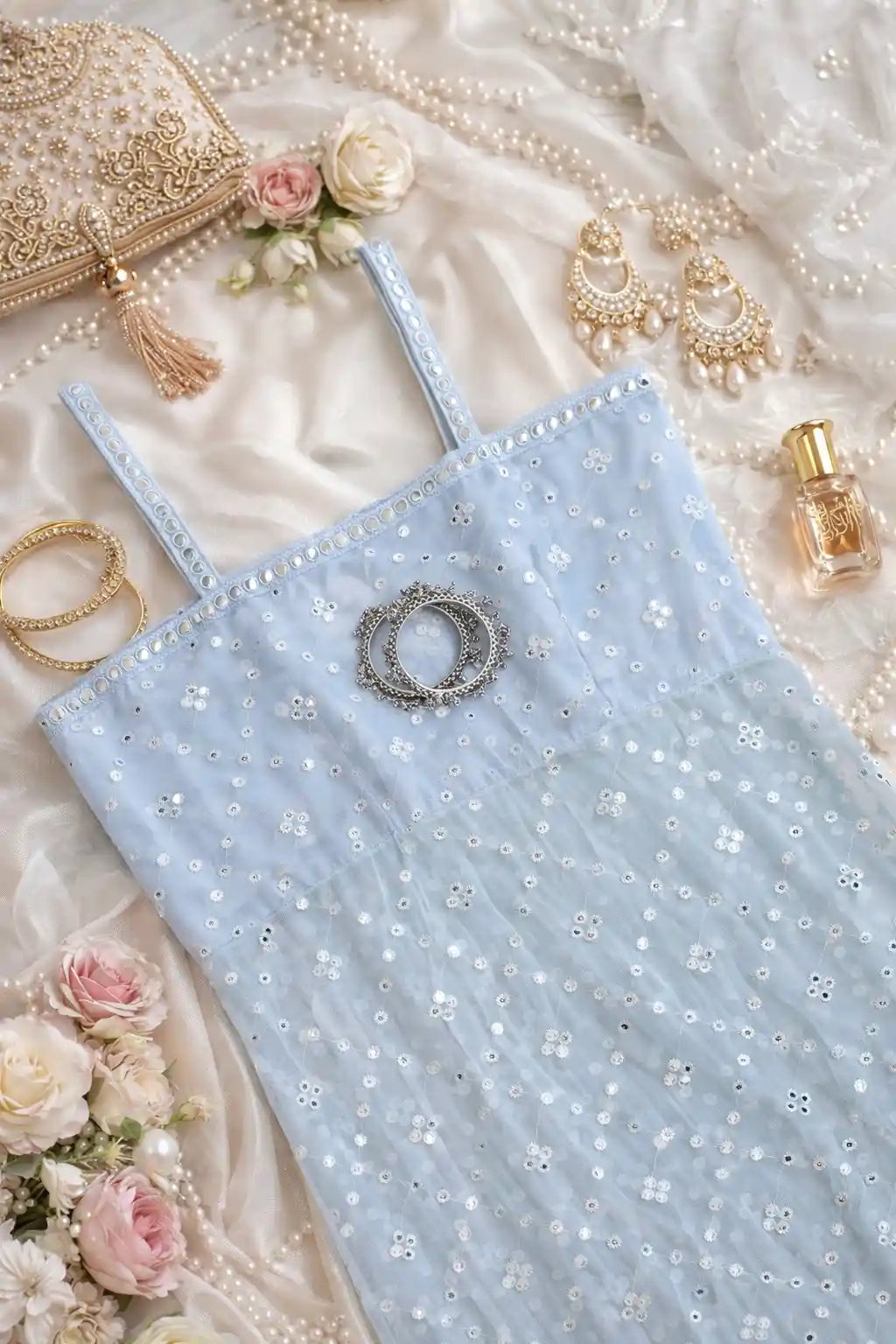 Shefali’s White Mirror Gulnaz Kurta