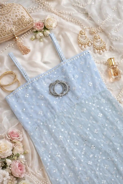 Shefali’s White Mirror Gulnaz Kurta