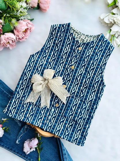 Blue Stripe Kids Jaipuri Jacket