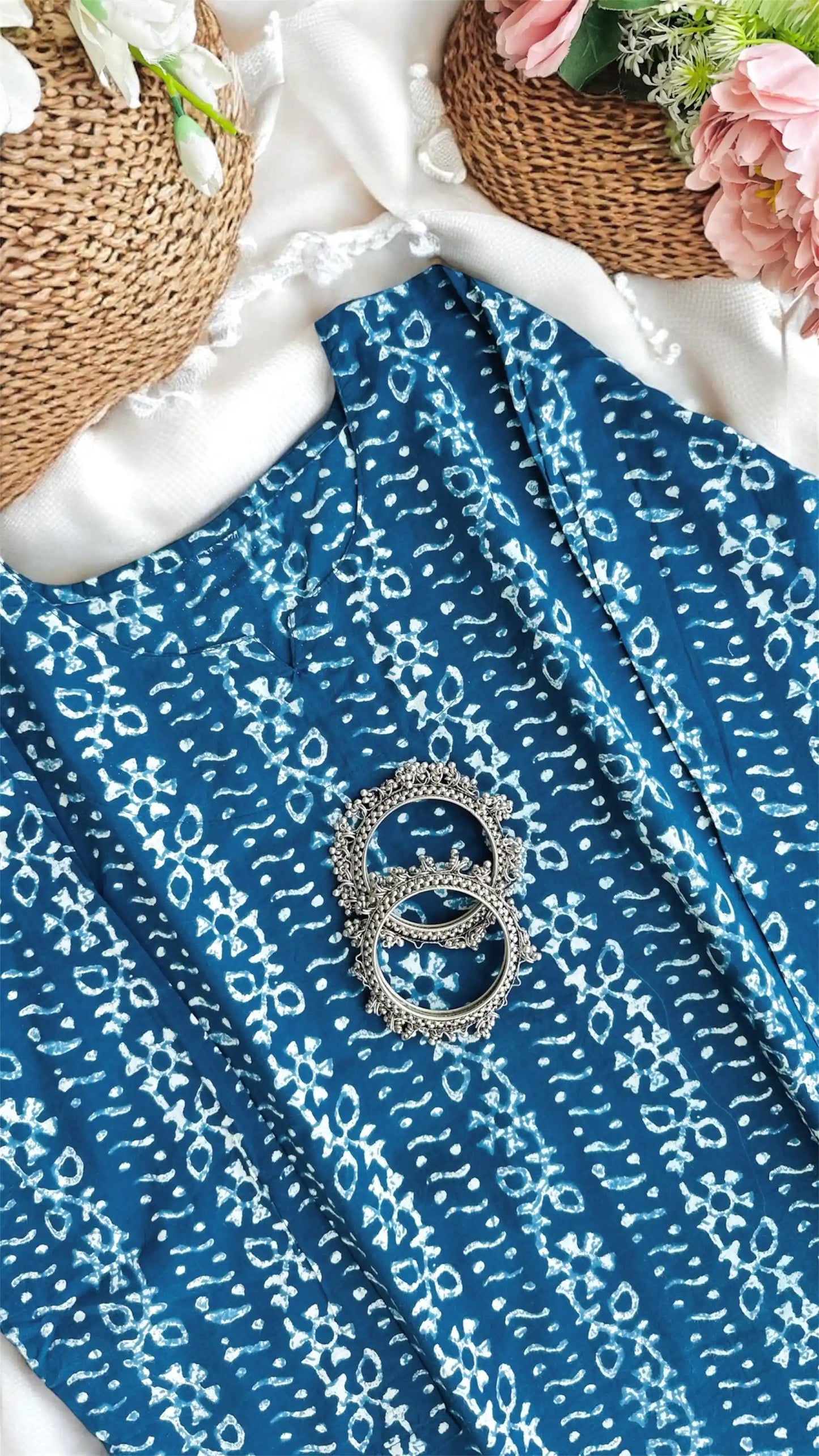 Classic Blue Indigo Short Kurta
