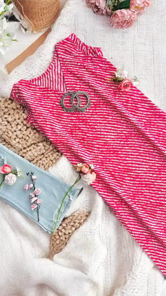 Ruby Bloom Lehriya Kurta