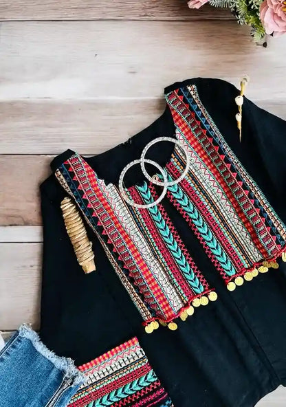 Black Jaipuri Embroidered Jacket