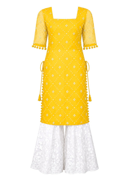 Jaaz Yellow Embroidered Gulnaz Kurta