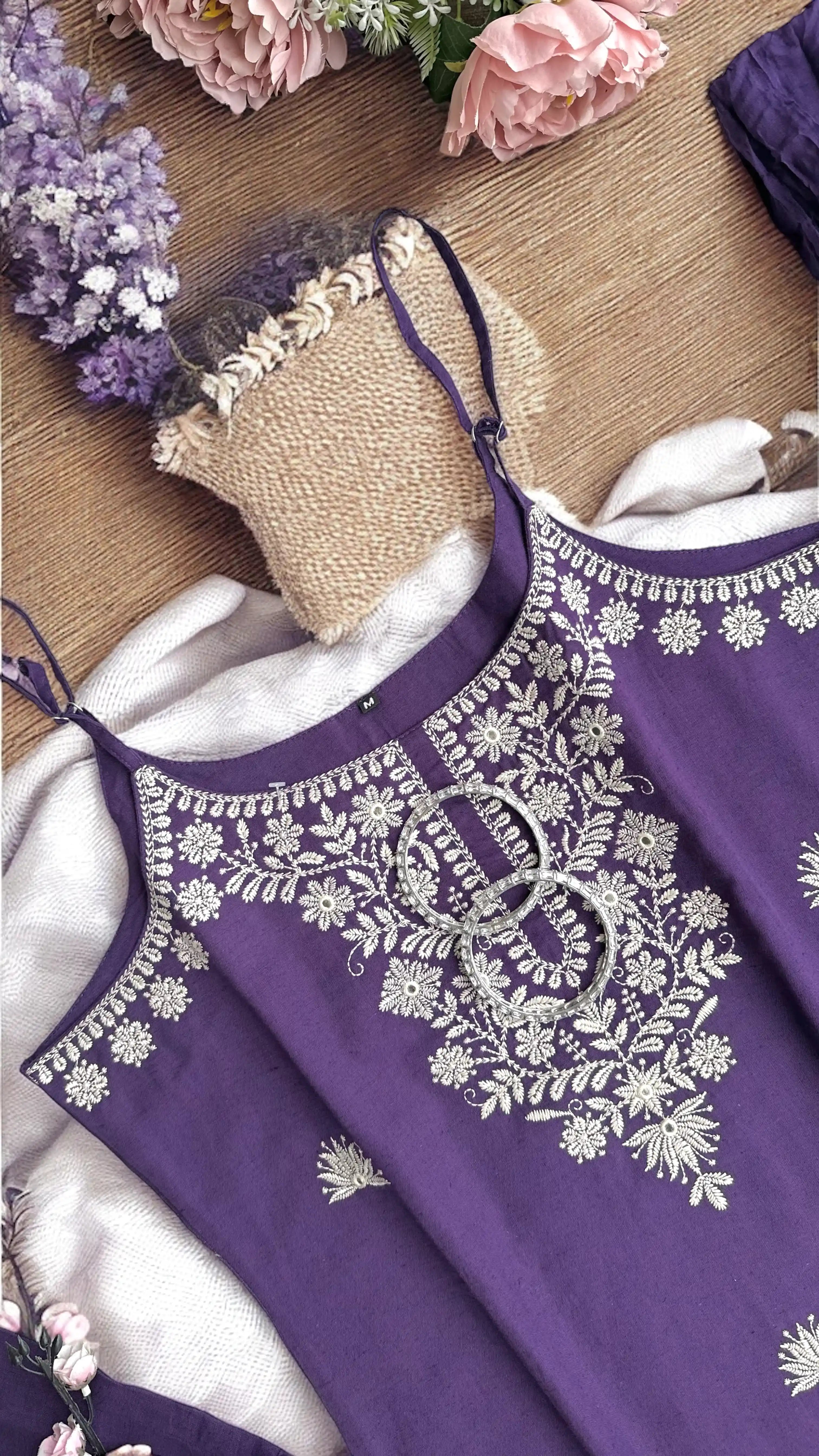 Purple Bliss Embroidered Meher Suit