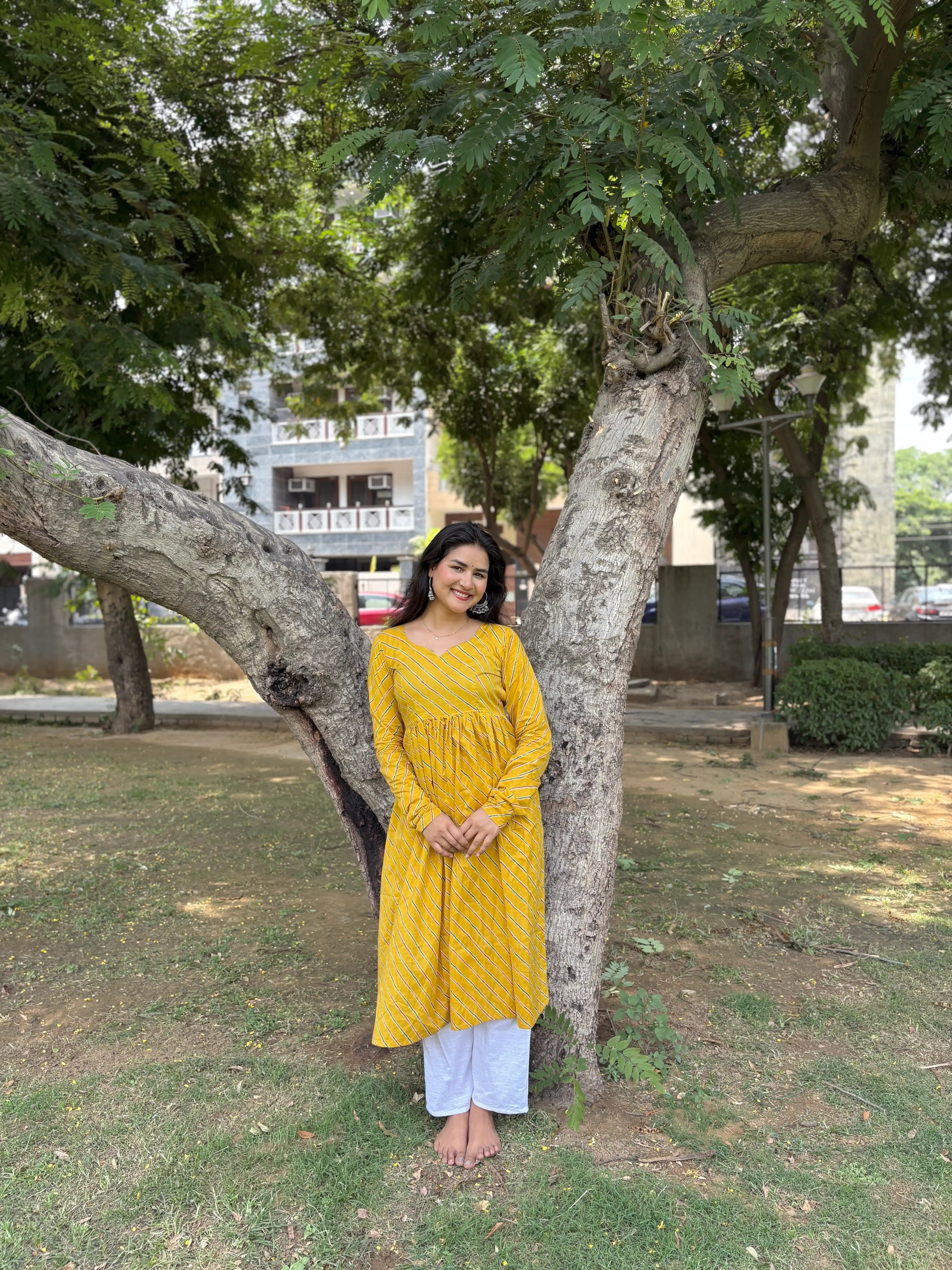 Mulmul Lehriya Jaipuri Twirl Kurta