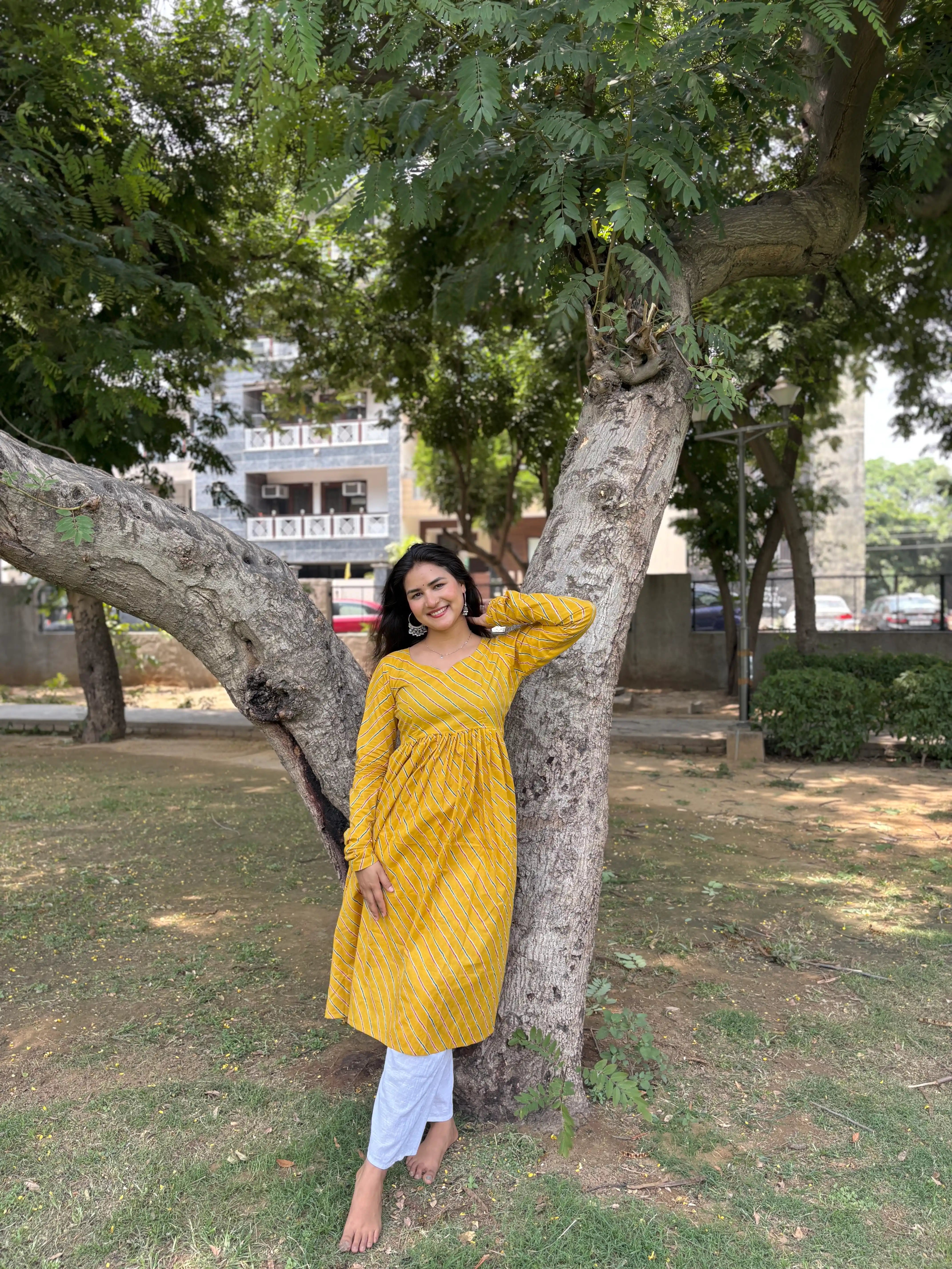 Mulmul Lehriya Jaipuri Twirl Kurta