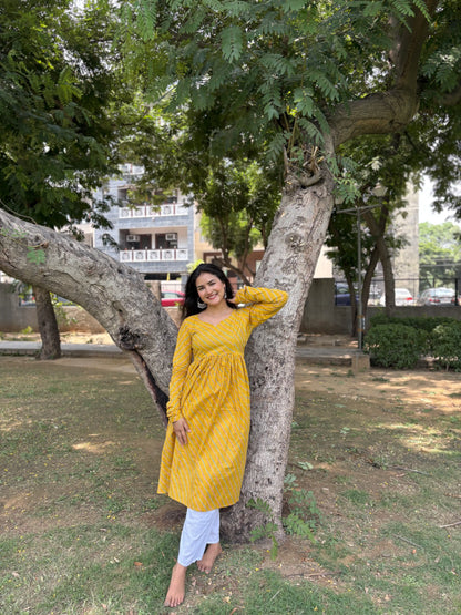 Mulmul Lehriya Jaipuri Twirl Kurta