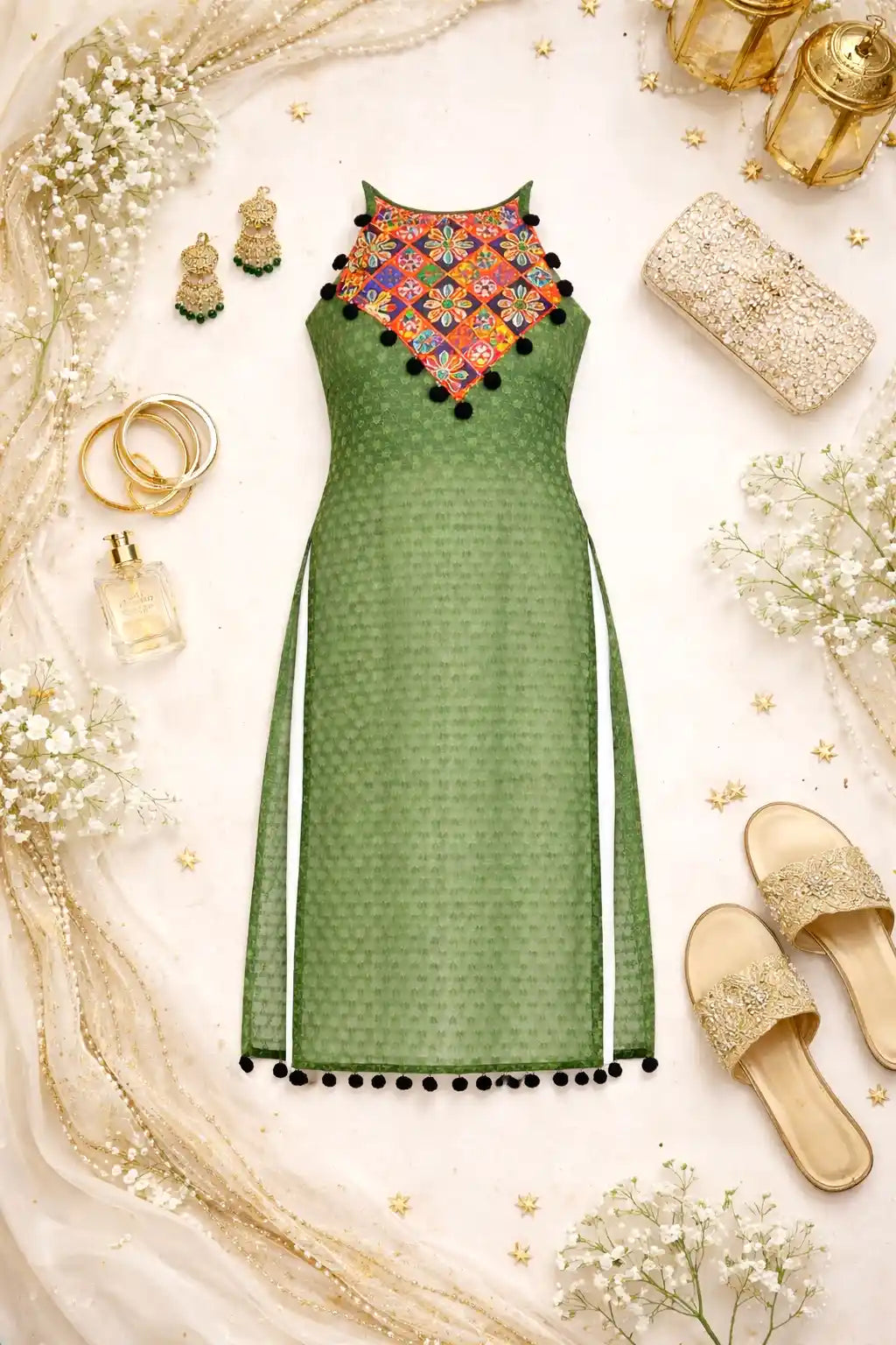 Avery Azure Gulnaz Embroidered Kurta
