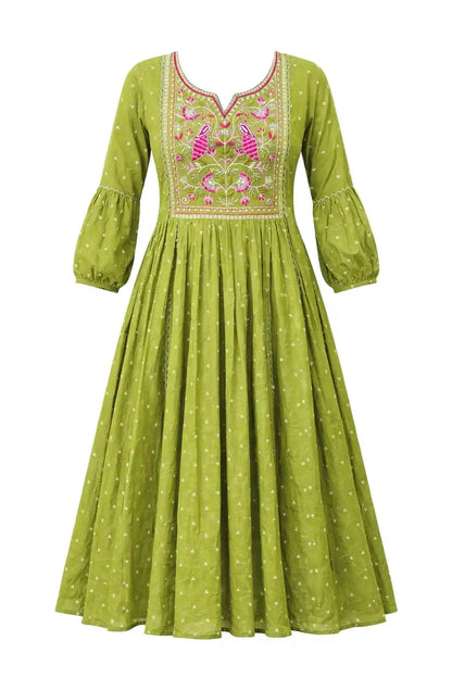 Green Embroidered Meher Suit Set